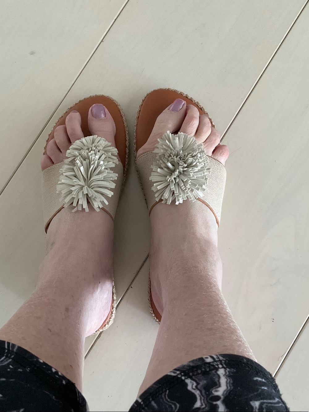 Tommy Bahama Neutral Pom-Pom Slide Sandals in Beige and Tan - Picture 5 of 7